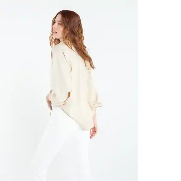  Camisa Faar Mujer Beige Polvo Claro Talla M Naf-Naf 