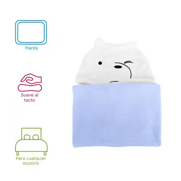 Cobija Con Sombrero Osos Escandalosos 5.0 Oso Polar Azul Miniso