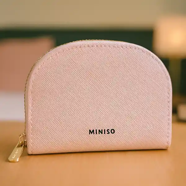 Monedero Semicirculo Liso Rosa Miniso