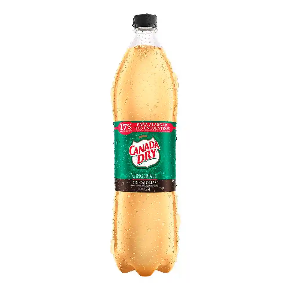 Canada Dry Gaseosa Ginger Ale Sin Azúcar 1750 mL