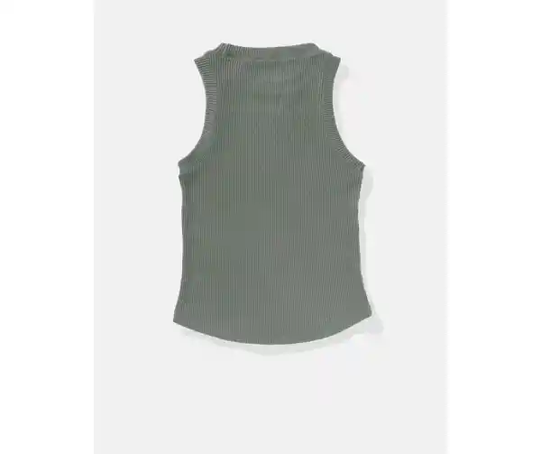 Camiseta Mujer Verde y Gris Talla Large American Eagle