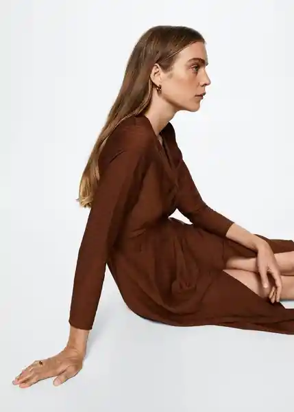 Vestido Luseri-H Marron Talla M Mujer Mango