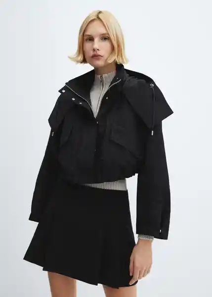 Abrigo Parka Jalisco Negro Talla S Mujer Mango
