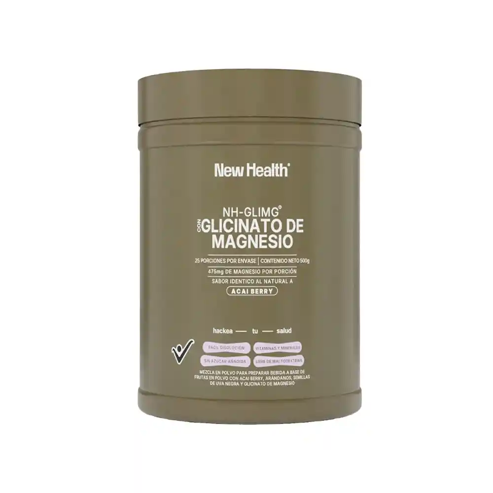 Nh-glimg Glicinato de Magnesio Acai New Health Pote