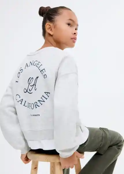 Buzo Sudadera Sports Gris Claro Vigoré Talla 14 Niñas Mango