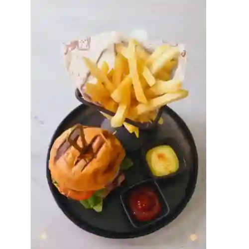 Hamburguesa Sencilla+acompañamiento+gase