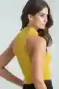 Crop Top Halter Color Verde Olivo Talla M Ragged