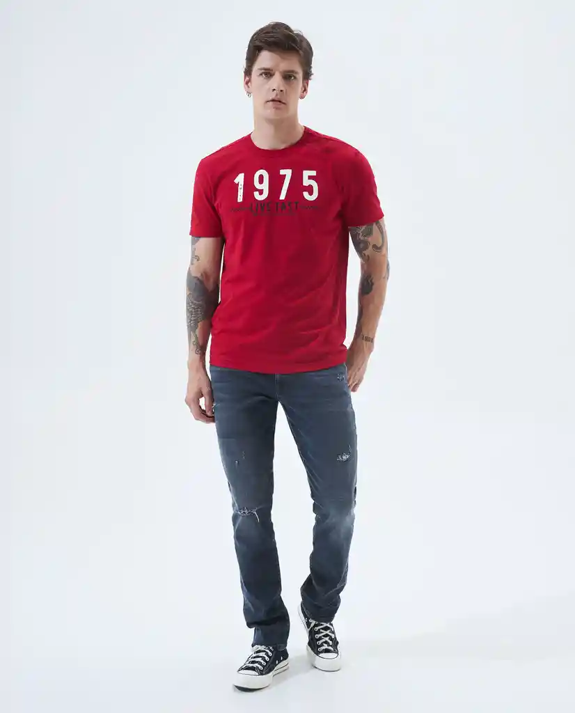 Camiseta Cuello Redondo Para Hombre