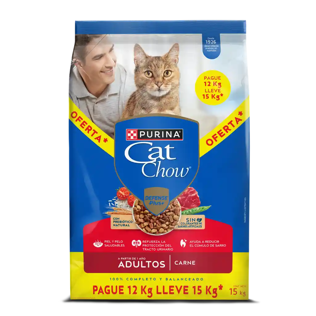Comida para gatos Purina Cat Chow adulto carne x 15kg OFERTA