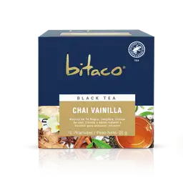 Bitaco Infusión de Té Negro Chai Sabor a Vainilla