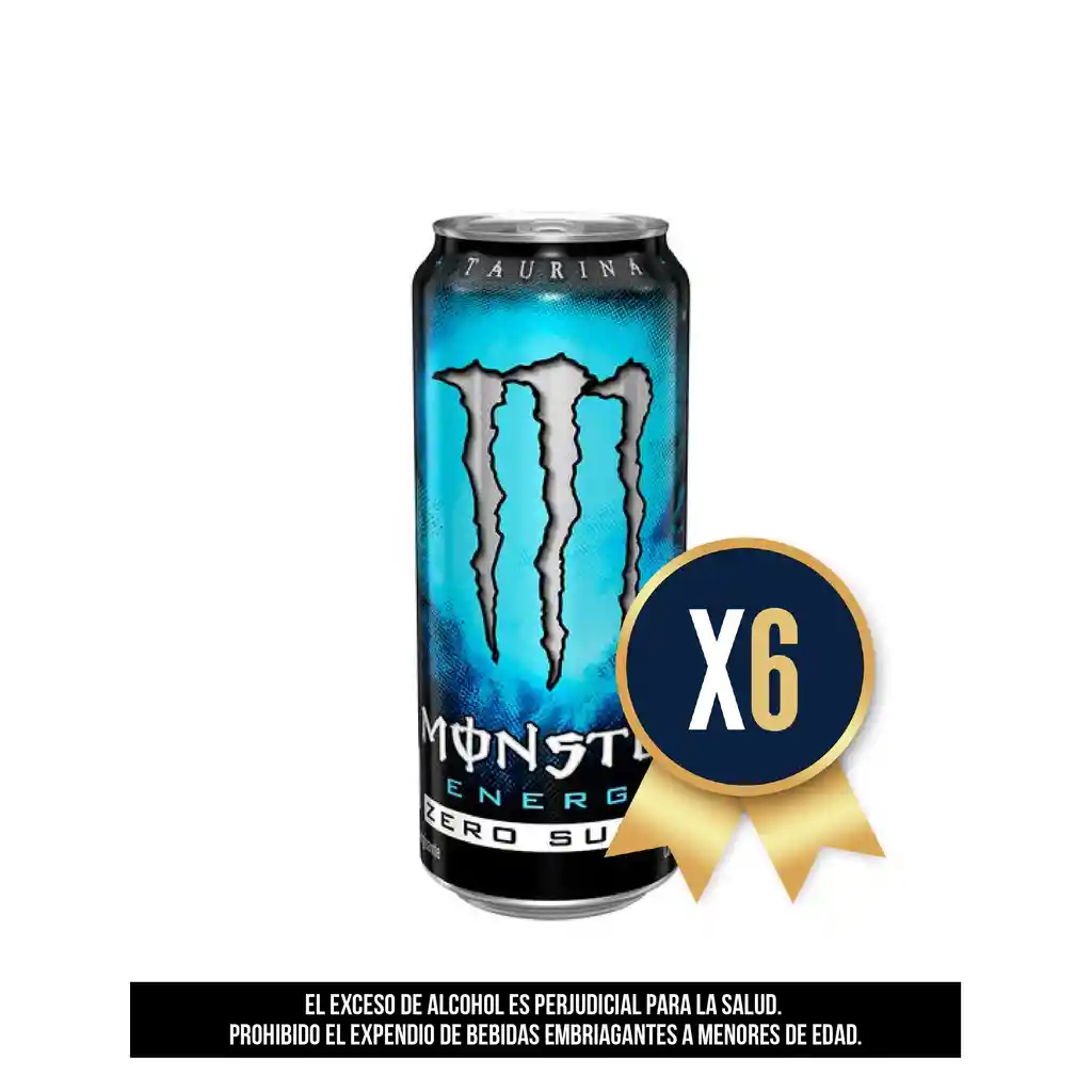 Energizante Monster Blue Zero Lata 473 M Combo X 6