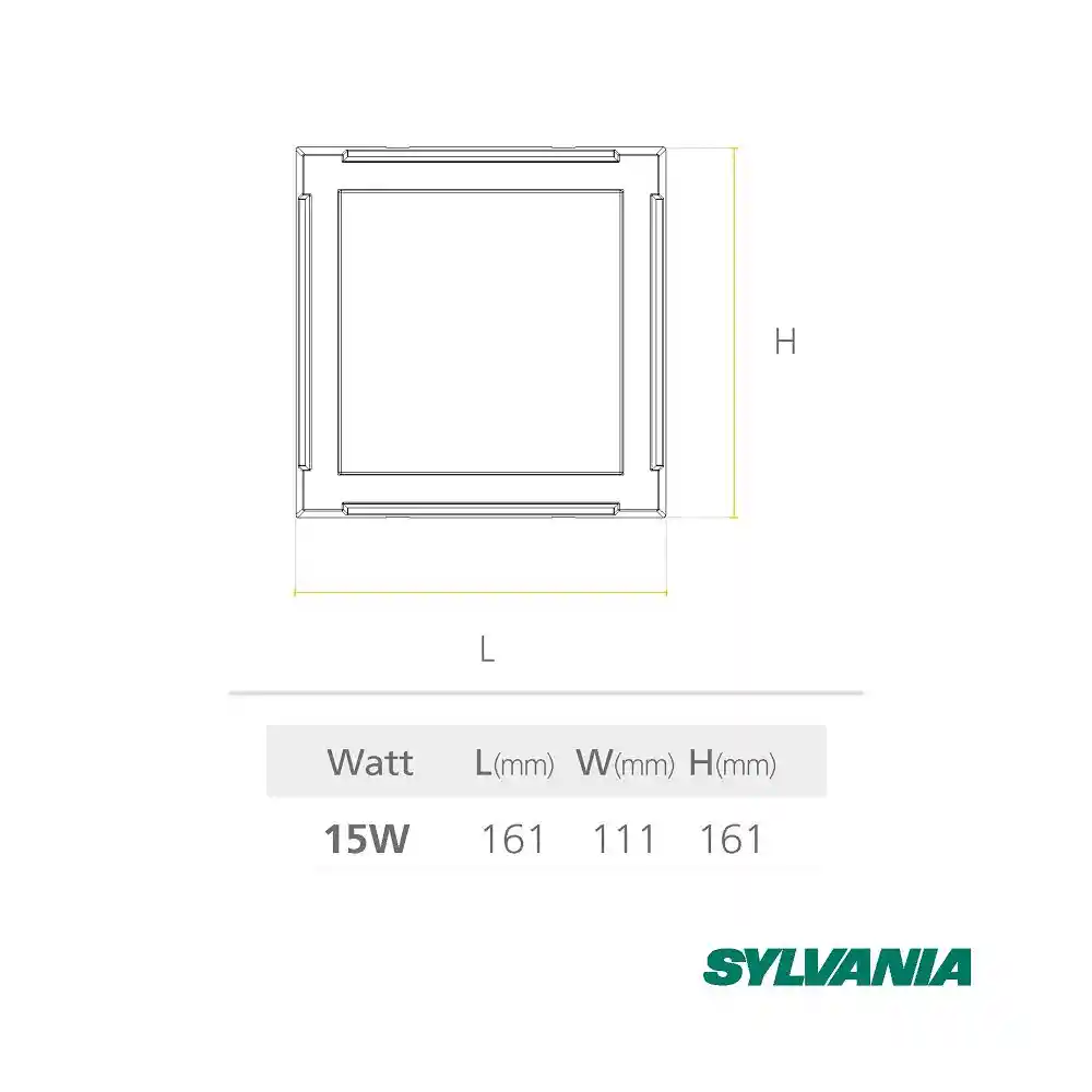 Luminaria Led Astro Sq 15w Ww Sylvania P29964-19