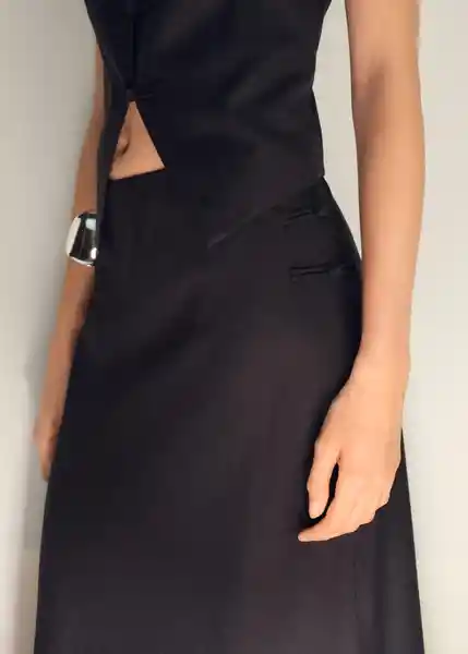 Falda Laguna Negro Talla M Mujer Mango