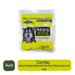 9 x Natural Salvaje Alimento Para Perro Dieta al Vapor de Pollo