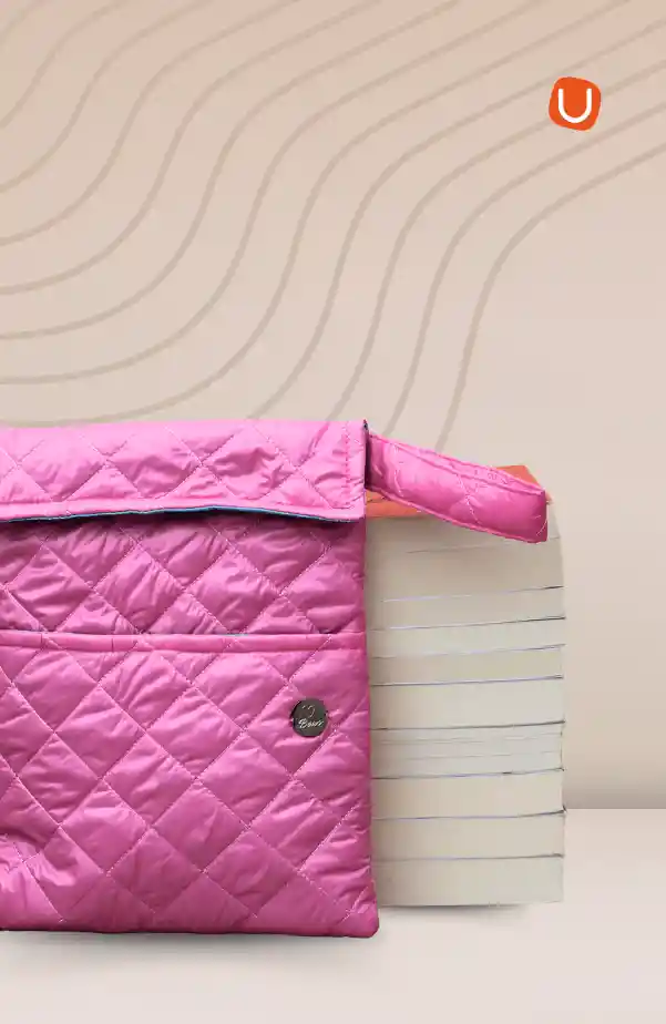 Funda Gold Para Libros Acolchada Rosa