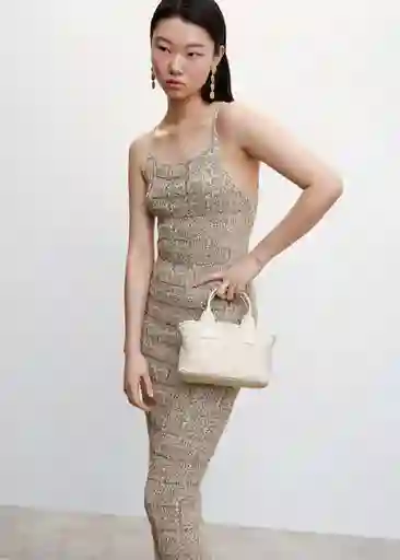 Vestido Flavita Gris Claro Vigoré Talla S Mujer Mango