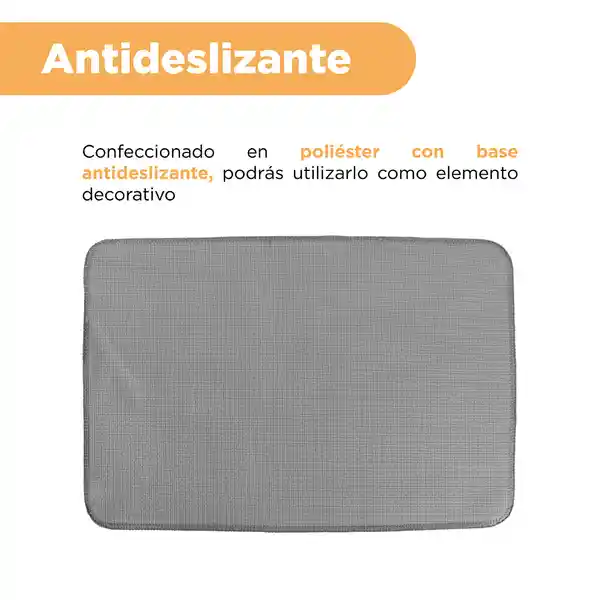 Tapete Decorativo de Felpa de Color Sólido Gris Miniso