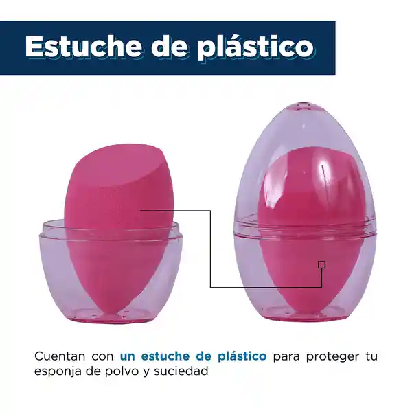 Esponja de Maquillaje Inclinada Con Estuche Fucsia Miniso