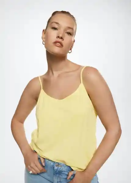 Top Lidas Amarillo Pastel Talla 27 Mujer Mango