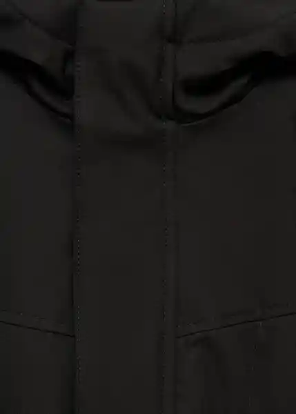 Abrigo Anorak Pep Negro Talla 08 Niños Mango