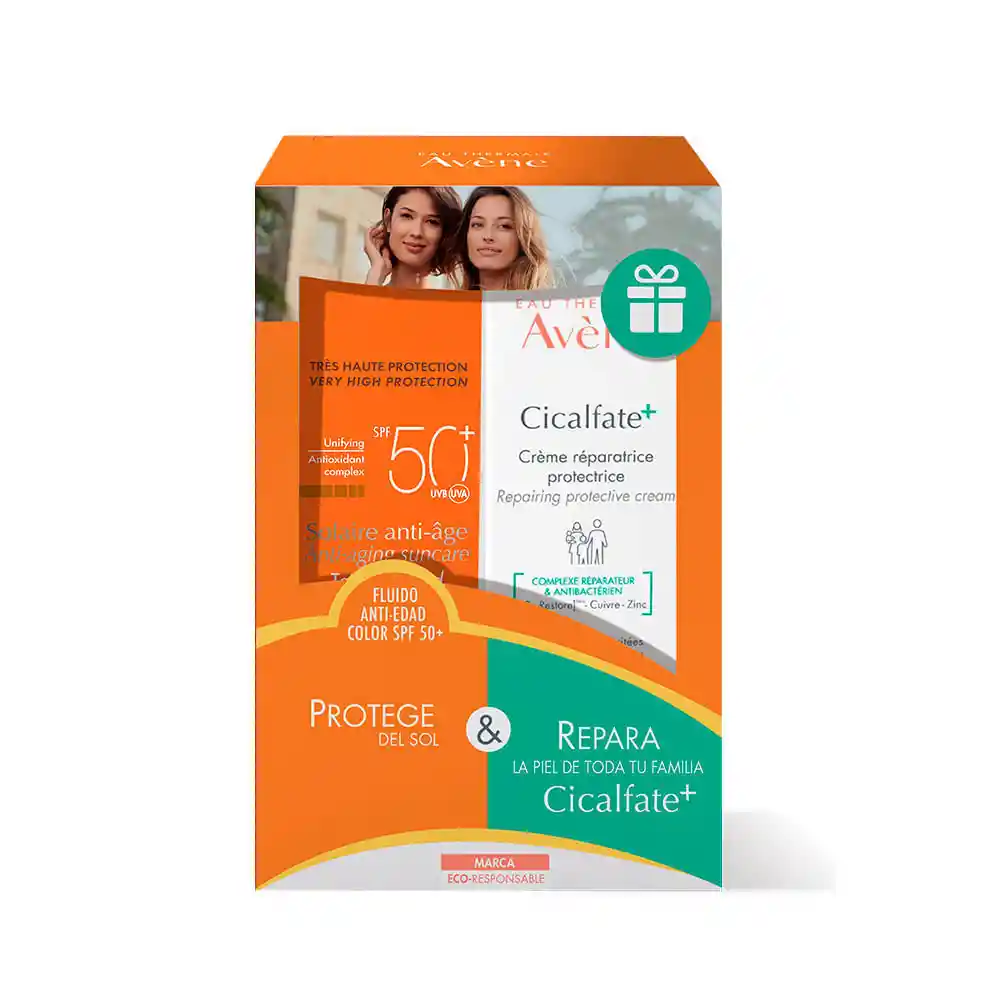 Avene Protector Solar Antiedad Color + Cicalfate Kit