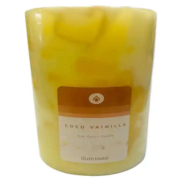 Iluminata Vela Pilar Coco Vainilla Beige 16 x 10 cm