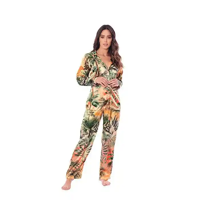 Blusa de Pijama Mujer L-naranja