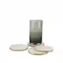 Set Portavaso Borde Dorado Ambiente Gourmet