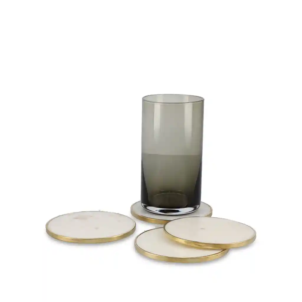 Set Portavaso Borde Dorado Ambiente Gourmet