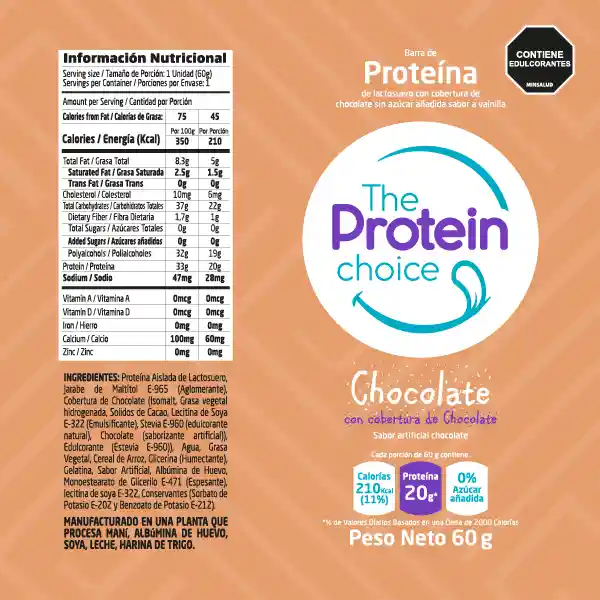 The Protein Choice Barra de Proteína Sabor a Chocolate