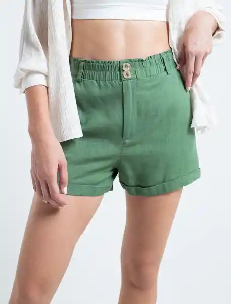  Short Amne Verde Consuelda Oscuro Talla 6 Naf-Naf 