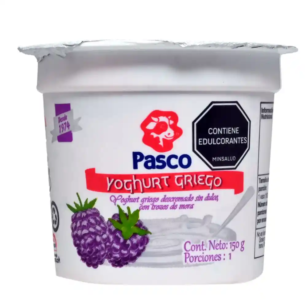 Yogurt Griego Pasco Mora S/dulce