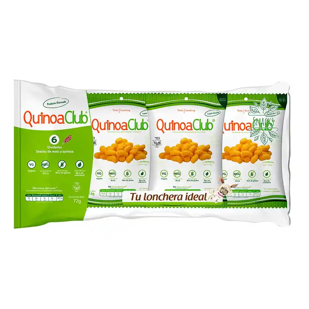 6 Pack - Paca Quinuaclub SNACK Sabor NATURAL