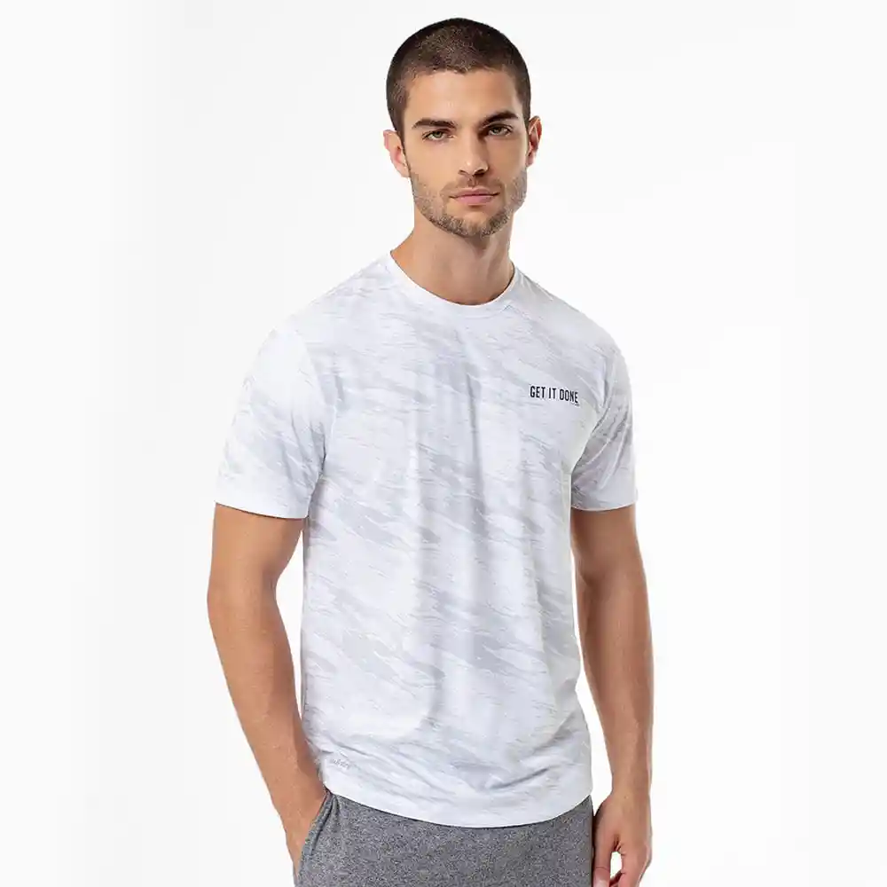 Camiseta Manga Corta en Interlock Poliéster Masculino Camo Gef Talla S