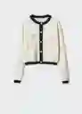 Saco Cardigan Falco Off White Talla 26 Mujer Mango