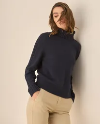 Saco Tejido Azul Marea Oscuro Talla S 663G203 Esprit