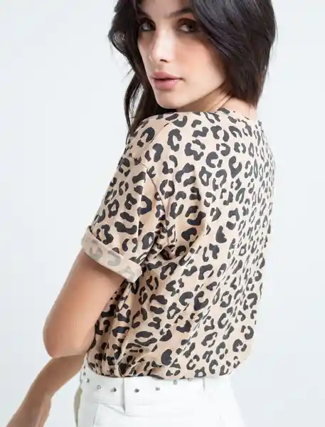  Camiseta Beige Ajonjoli Medio Talla M 402E005 Naf-Naf 