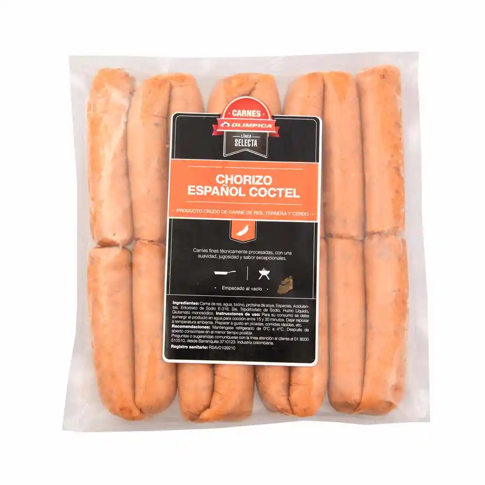 Embutido Chorizo Español Coctel Empacado Vacío