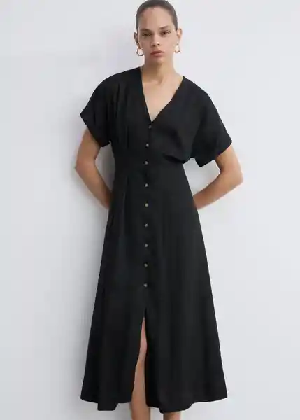 Vestido Pili Negro Talla XL Mujer Mango