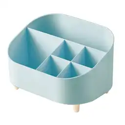 Organizador Plástico Escritorio Con Compartimentos Azul Miniso
