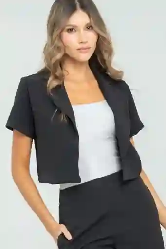 Blazer Corto Malibu Color Negro Talla L Ragged