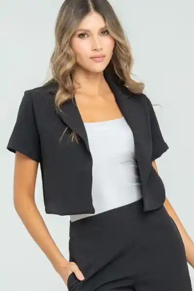 Blazer Corto Malibu Color Negro Talla L Ragged