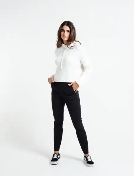 Pantalón Grembiule Mujer Negro Puro Ultraoscuro Talla 6 Naf Naf