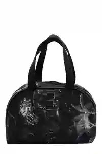 Bolso Neceser Aura Estampado Negro Mercedes Campuzano