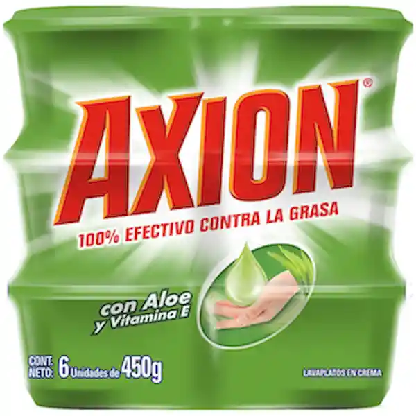 Lavaplatos en Crema Axion Aloe y Vitamina E 450 g x 6und