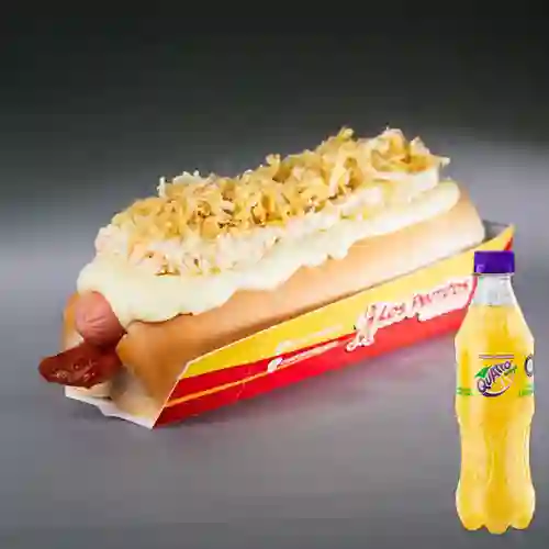 Combo Perro Queso y Tocineta + Quatro Original 400ML
