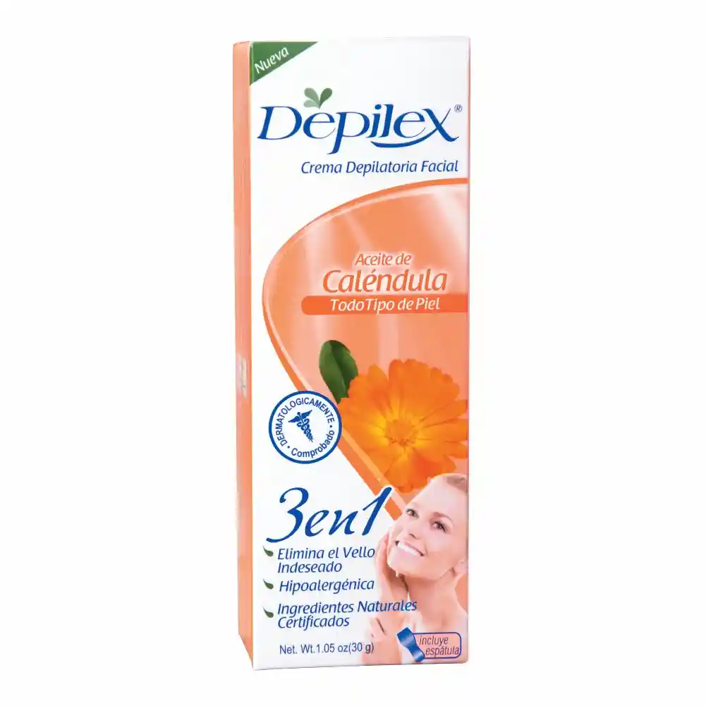 Depilex Crema Depilatoria Facial Caléndula 3 en 1