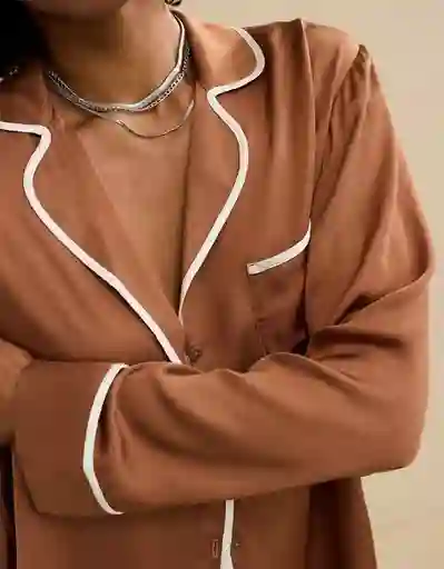 Pijama Beige Aerie Talla X-SMALL 1620173 American Eagle