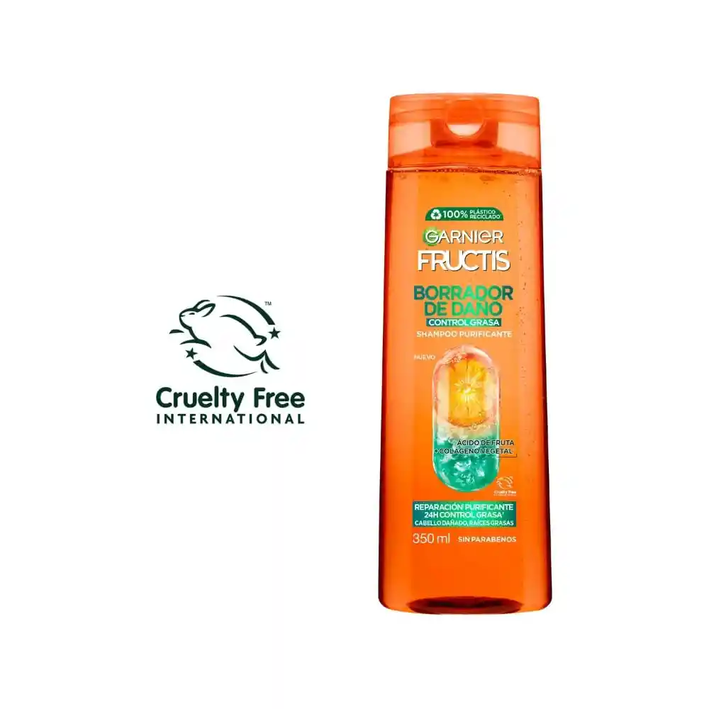Shampoo Fructis Borrador de Daño Control Grasa Frasco