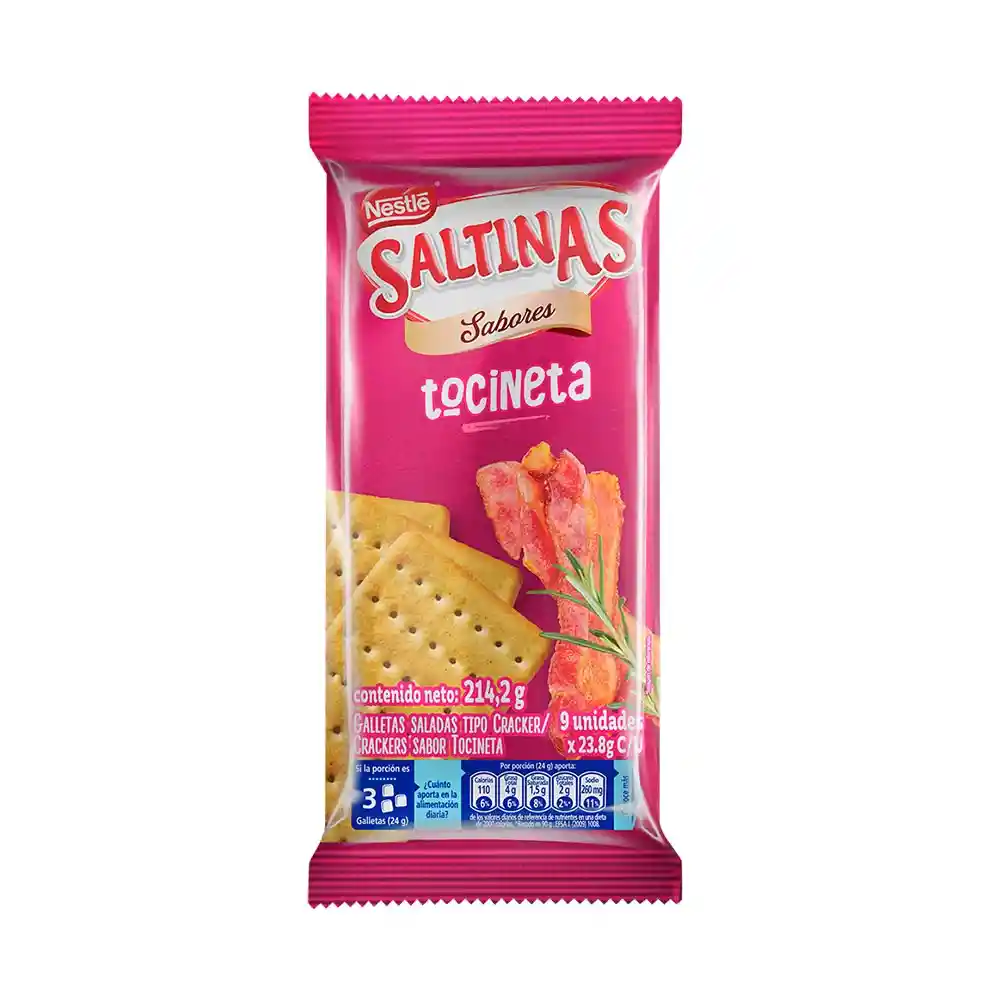Saltinas Galletas Saladas Sabor a Tocineta